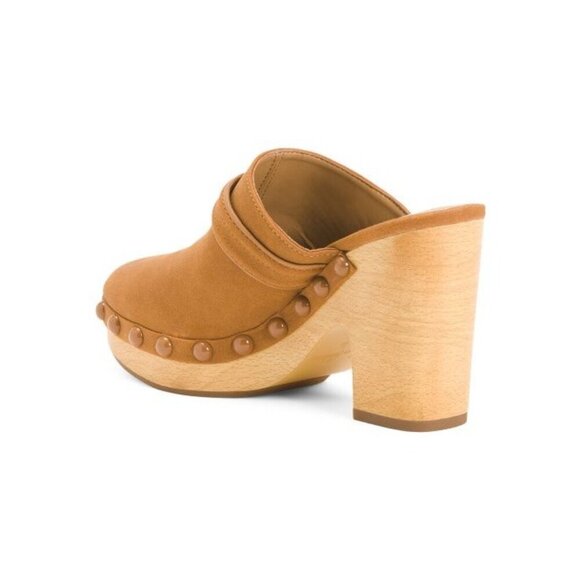 Sam Edelman Womens Brown Suede Nyla Slip On Wooden Clog Heels Sz 8 New - Picture 2 of 9